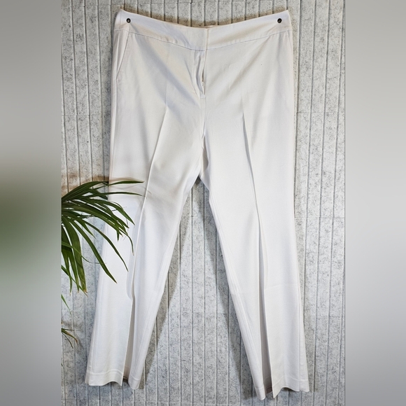 Ann Taylor Pants - Ann Taylor Factory Pants | Women 14 White Straight Leg Dress Career Trousers